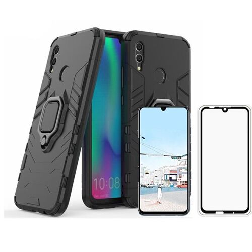 Kit De Verre Trempé 5d Full Cover + Coque 3x1 Military Defender Pour Huawei P Smart 2019