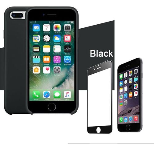 Kit de Verre Trempé 5D Full Cover + Coque Mince et Rigide pour iPhone 7 Plus / 8 Plus Noir