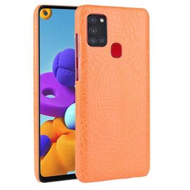 Classique Élégant Étui Pour Samsung Galaxy A21s Mode Classique D'alligator Anti Éraflure Housse De Protection Compatibilité - Couleur Orange