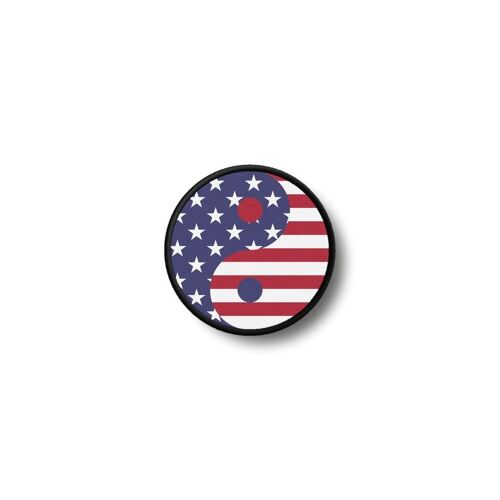 Patch Badge Insigne Ecusson Imprime Thermocollant Ying Yang Drapeau Usa