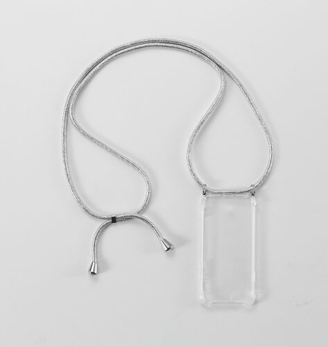 WE Coque de Protection avec Tour de Cou - Pochette pour Smartphone Apple iPhone 6/7/8/SE 2020 Bandoulière, Lannière, Collier, Dragonne, Cordon Ultra Résistant Apparence Conservée - Argent