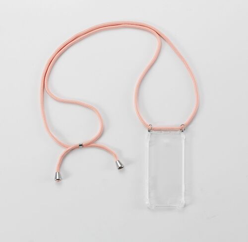 WE Coque de Protection avec Tour de Cou - Pochette pour Smartphone Apple iPhone 6/7/8/SE 2020 Bandoulière, Lannière, Collier, Dragonne, Cordon Ultra Résistant Apparence Conservée - Rose