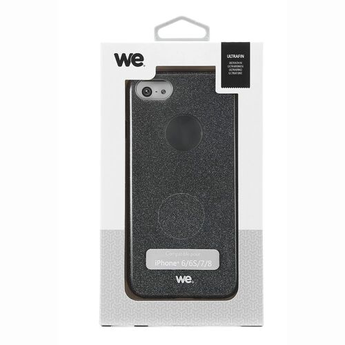 We Coque de protection [IPHONE 7 / 8 / SE 2020] - Coque de Protection Paillettes Noir en TPU Souple - effet brillant et design tendance