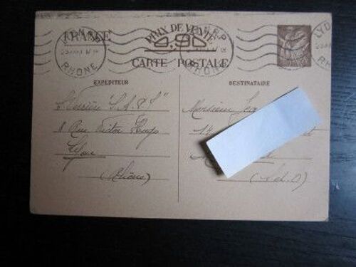 Carte-Lettre Préaffranchie, 1940 (Correspondance Au Verso En Biffant Les Indications)