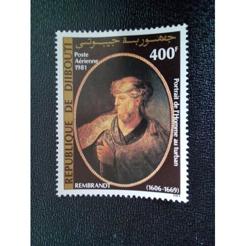 Timbre Djibouti Yt Pa 154 Homme En Turban, Rembrandt 1981 ( 0030904 )