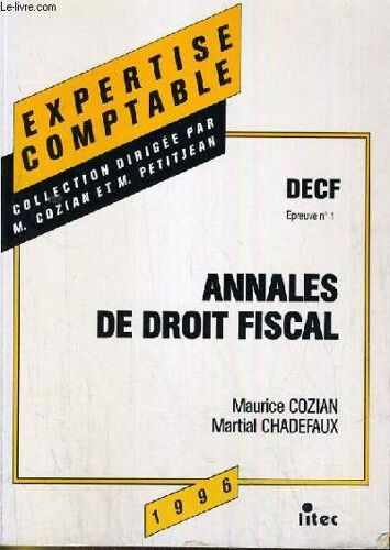 Annales De Droit Fiscal - Decf