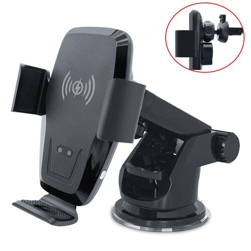 Qi Chargeur Sans Fil Rapide Voiture, Auto-Serrage Inductif Infrarouge, 10w/7.5w Support Chargeur Induction Avec Clip Et Ventouse, Compatible Avec Galaxy S9/S9+/S8/S7, Iphone Xr/Xs/Xs Max/X/8