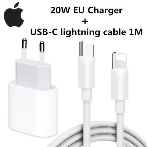 Adaptateur D'alimentation Usb-C 20w 2025, Pour Iphone 16 15 14 Mini Pro Max Type C, Chargeur Rapide Pour Câble Apple Pour Iphone 12 13 Plus Eu Charger Add Cable