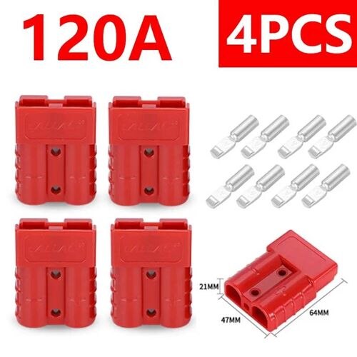 Connecteur De Prise Anderson 50a/120a, 4 Pièces/2 Paires, Prise De Charge De Batterie, Connecteurs Anderson, Courant Élevé Red 120a