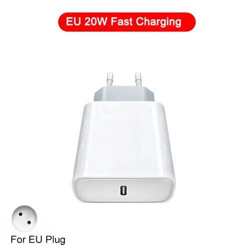 Chargeur Rapide 20w Pour Iphone 13 Mini 12 11 Pro 14 Pro Max Plus X Xr Xs Usb Type C, Câble De Chargement Rapide, Accessoires Eu 20w Charger