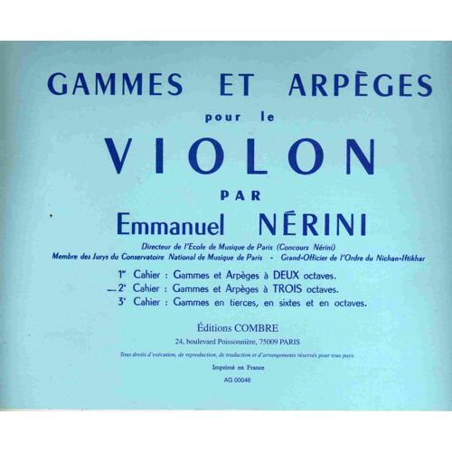 Gammes Et Arpèges Pour Le Violon Par Emmanuel Nerini- 2e Cahier