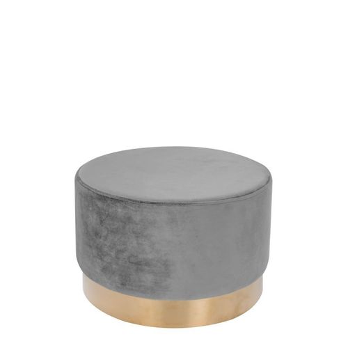 Paris Prix - Pouf Rond Déco "Nano" 55cm Gris