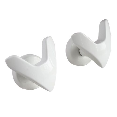 Patères V pour sèche serviette Blanche - pour tube Plat à visser