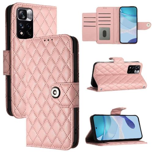 Étui Pour Xiaomi Redmi Note 11 Pro Plus Titulaire De La Carte Bande De Poignet Protection Élégante Antichoc Portefeuille Couverture - Couleur Orange