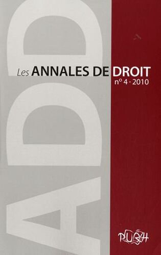 Les Annales De Droit N° 4, 2010