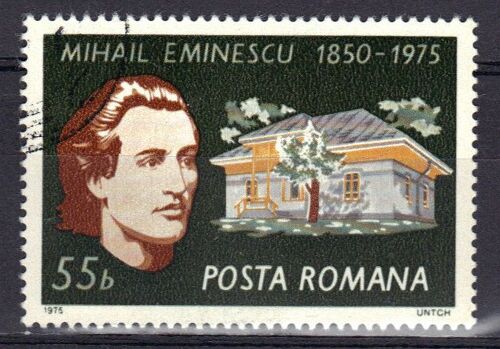 Roumanie 1975 : 125è Anniversaire De La Naissance De L'écrivain Mihaï Eminescu (1850-1989), Grand Poète National - Timbre Oblitéré
