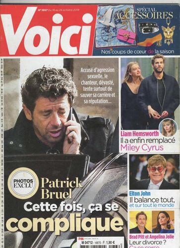 Voici Du 18/10/2019, Bruel, Elton John, Brad Pitt Et Angélina Jolie, Madonna,Mika,N°1667