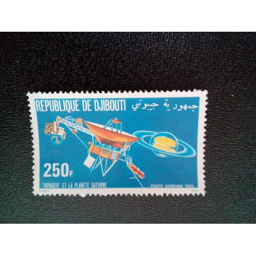 Timbre Djibouti Yt Pa 146 Voyager Passant Saturne 1980 ( 0030904 )