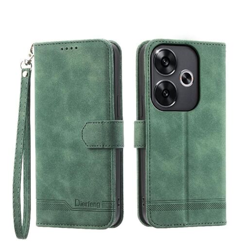 Étui Pour Bascula Xiaomi Poco F6 5g Bracelet Fentes Pour Cartes Premium Cash Poche Fermeture Magnétique - Vert