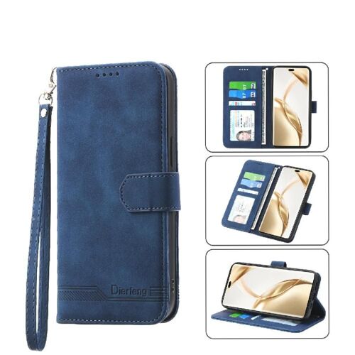 Pro Étui Pour Honneur 200 Fentes Pour Cartes Bracelet Fermeture Magnétique Cash Poche Premium - Bleu