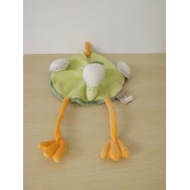 Doudou Cygne Oie Canard Blanc Vert Orange Natalys