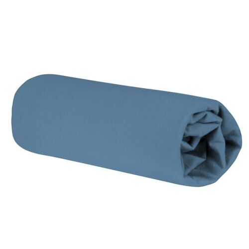 Roba Drap Housse Extensible Pour Lits Bébé Seashells - 60 X 120 Cm À 70 X 140 Cm - Certifié Oeko-Tex + Gots - Bleu Indigo