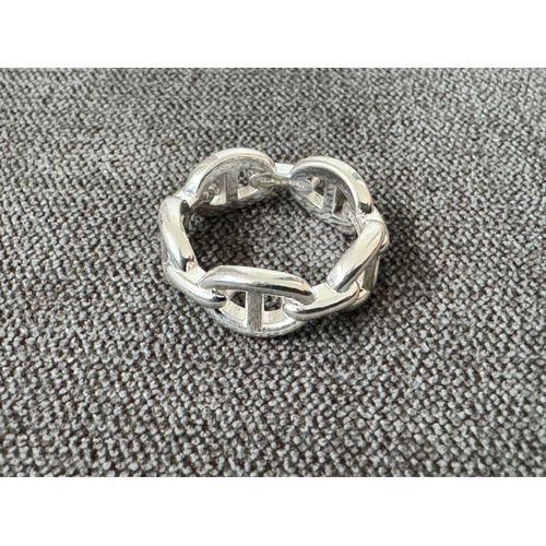Bague Hermes En Argent - Chaîne D'ancre - Taille 52