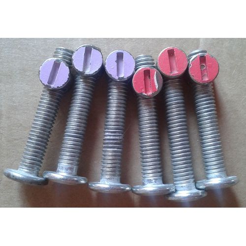 6 Vis Cruxiforme 3,8cm de long 6mm de diamètre + Cylindres bloquants 1cm de haut 9mm de diamètre