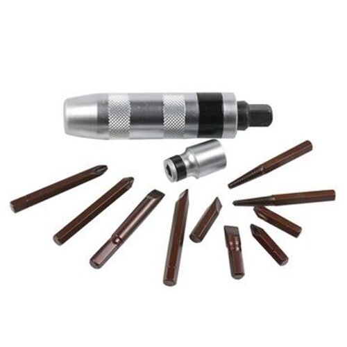 Jeu De Tournevis À Percussion Avec Compartiment De Rangement Outils De Réparation Portables Qp7082