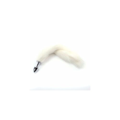 Rosebud - Bijou Plug Anal - Queue Touffue En Couleur - Blanc