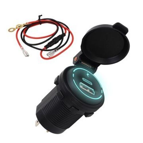 Chargeur Usb 12v Type Pd Qc 3.0 Ip66 Étanche Charge Rapide Qp18166