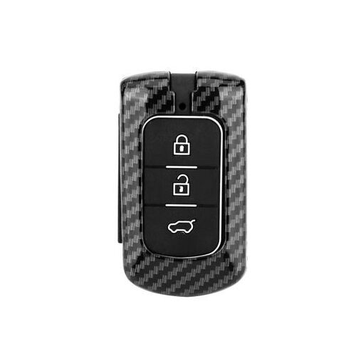 Boîtier De Télécommande Noir À 3 Boutons Avec Texture En Fibre De Carbone, Assorti Qp17761