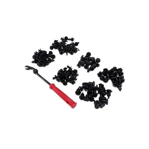 120 Pièces. Jeu De Clips De Voiture Avec Outil De Retrait Rouge Qp21056