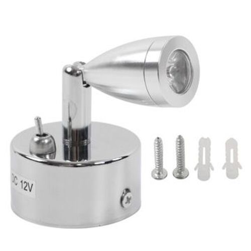 Petit Projecteur Led 12v 3w, Lampe De Lecture Pivotante Blanc Chaud Qp20702