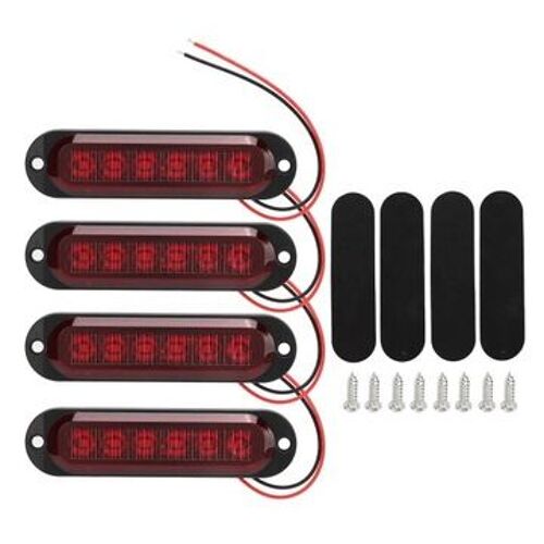 4pcs Feux Latéraux De Camion Haute Luminosité 90lm Ip65 Étanche 6 Qp23097
