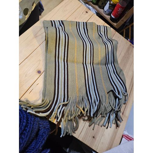 Écharpe Rayée Mixte  Neuf  Taupe Marron Jaune
