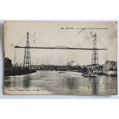 Carte Postale Ancienne Ref 59, Loire-Atlantique 44, Nantes, La Loire Et Le Pont Transbordeur