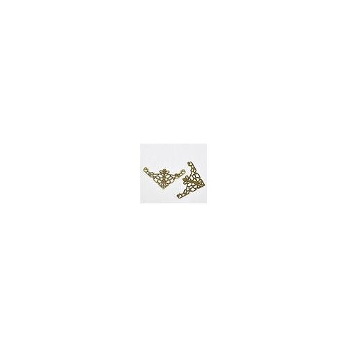 5 Connecteur Filigrane Ajouré Triangle Bronze 4.8x2.6cm
