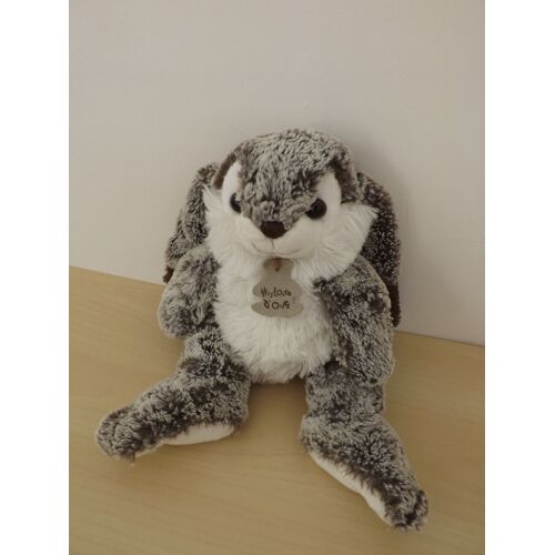 Peluche Doudou Lapin Marron Blanc Chiné Histoire D'ours