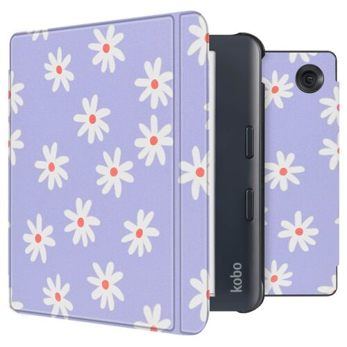 iMoshion Design Slim Hard Sleepcover avec support Kobo Libra Colour Flowers Distance