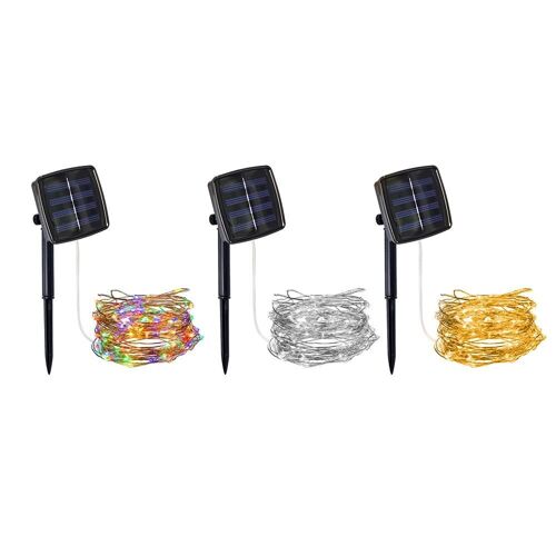 Guirlande Solaire À 100/200 Led, Imperméable, Éclairage D'extérieur, Féerique, Pour Noël, Nouvel An, Décoration De Jardin