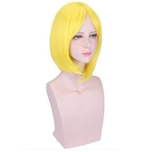 Envoie De France Fille Femme Perruque Wig Fibre Bonne Qualité Couleur Dorée Jaune Cosplay Déguisement Soirée Médiéval