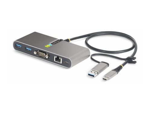 StarTech.com Hub USB-C à 2 Ports avec Ethernet et RS-232, PD, 2x USB-A - Concentrateur (hub) - 2 x USB 3.2 Gen 1 - de bureau
