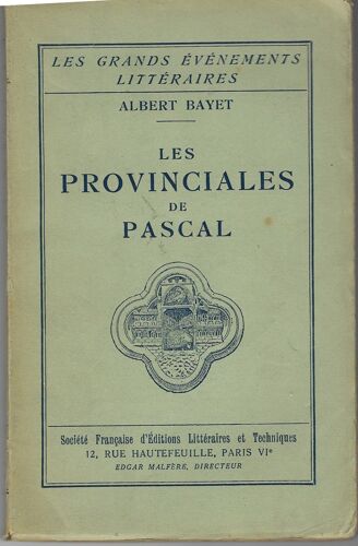 Les Provinciales De Pascal.