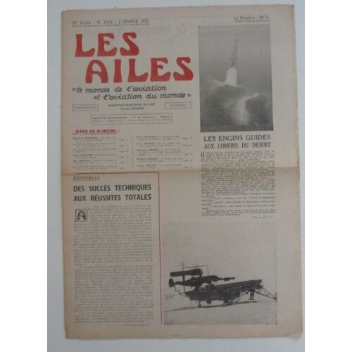 Revue Les Ailes N°1618 2 Fevrier 1957