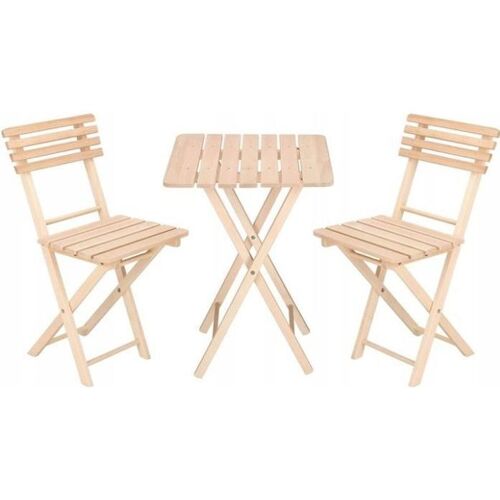 Springos® Meubles En Bois Pour Le Jardin, Le Balcon. Deux Chaises Et Une Table. Ensemble De Meubles De Jardin, Pliants.