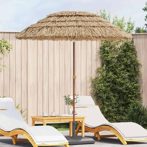 Vidaxl Parasol De Plage Marron Ø 160 X 196 Cm Acier