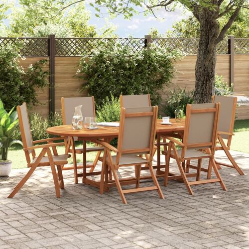 Vidaxl Chaises Pliables De Jardin Lot De 6 Bois D'acacia Et Textilène