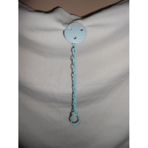 Attache Sucette Tetine Bleu Blanc Clip Pince White Blue Marinière