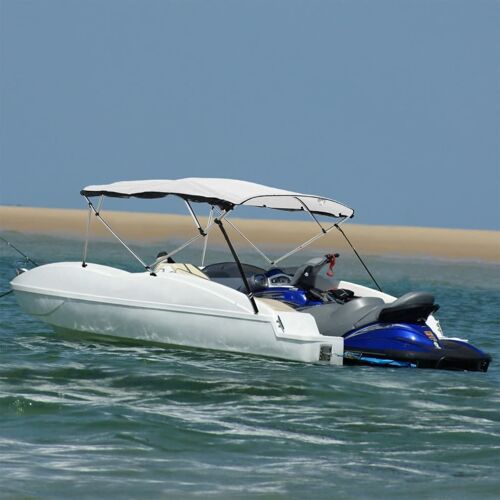 Vidaxl Toit Bimini À 3 Arceaux Parois En Maille 183x(185-198)X137 Cm
